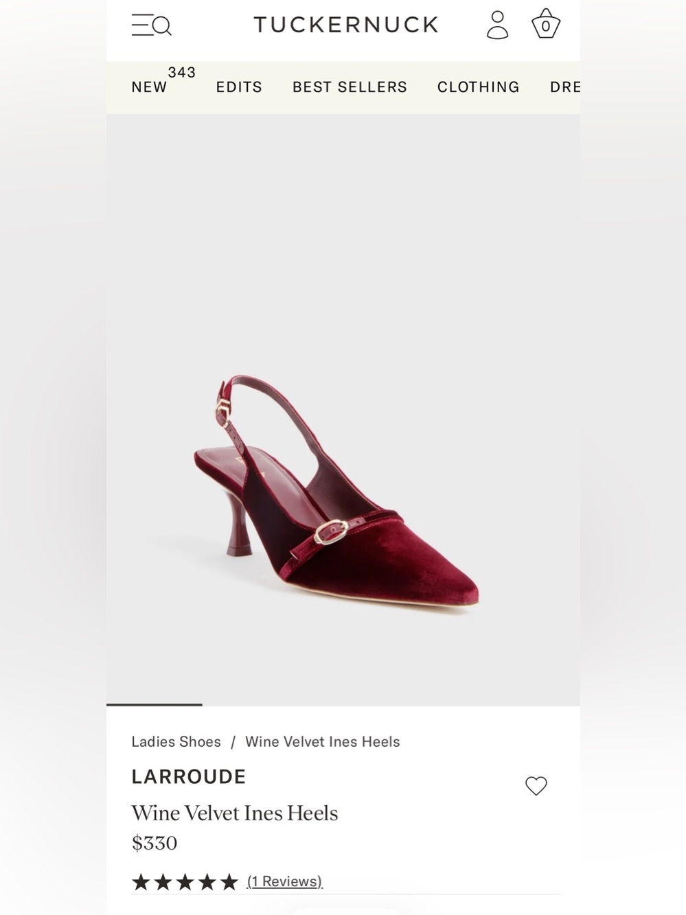 NWOT Larroude Size 7 Ines Wine Velvet Slingback Pointed-Toe Heels Burgundy - Picture 10 of 16